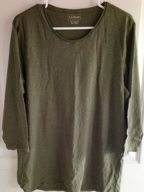 L.L. Bean Olive Long Sleeve Women's Tee